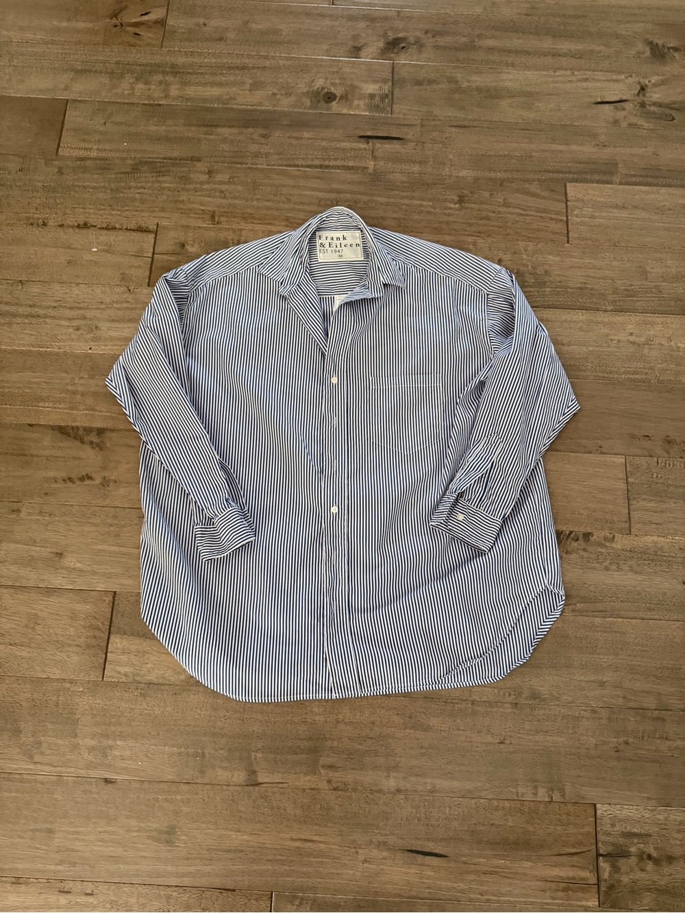 Frank & Eileen Navy and White Striped Button-Down Shirts - Picture 4 of 8